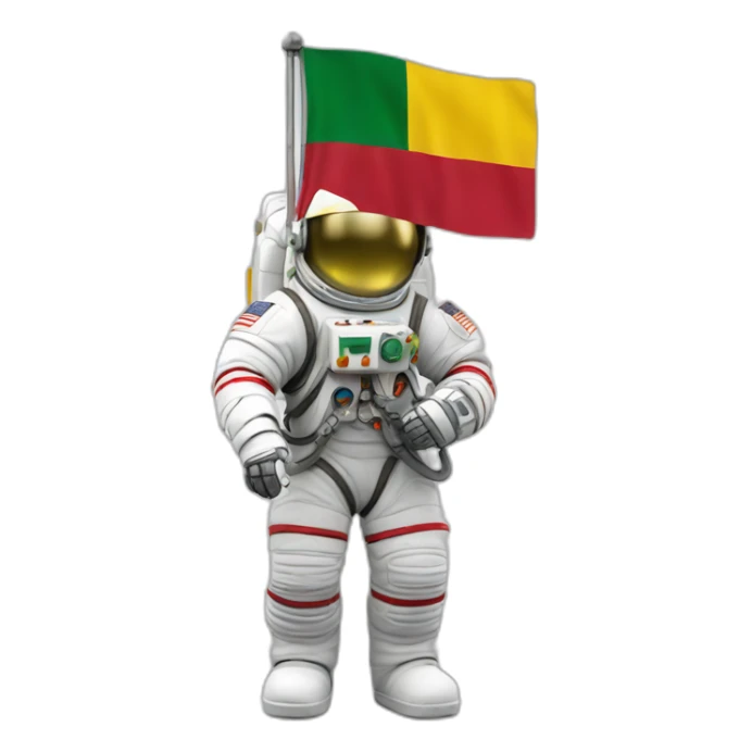 astronaut holding republic of lithuania (europe) flag sticker