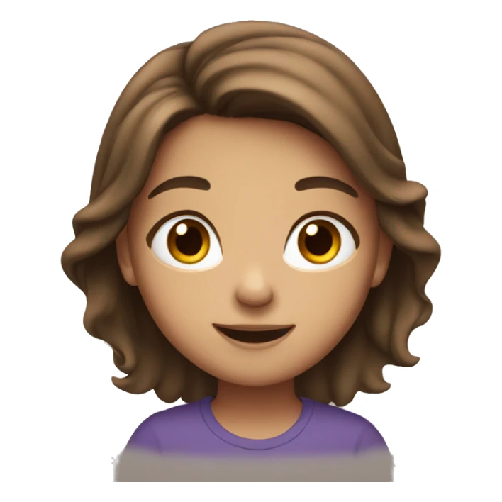 Brown haired girl with brown eyes cheering sticker