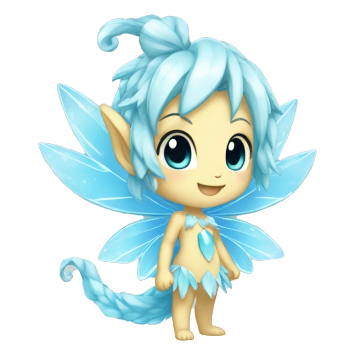 a anthro chibi-style crystal-type-fairy-type-ice-type Fakémon-hybrid full body sticker