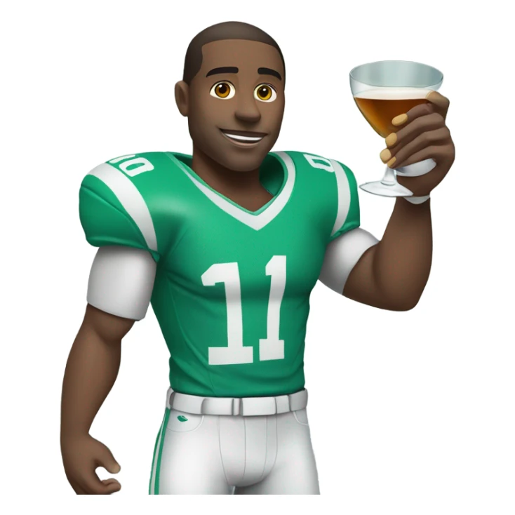 Football player with a martini sticker