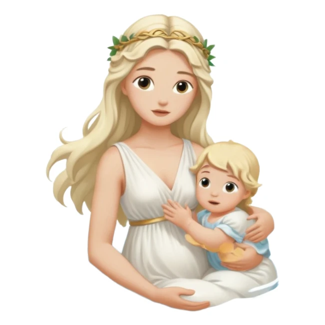 greek goddess dipping baby in river sticker