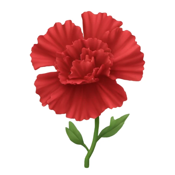 Red Carnation flower minimalistic emoji sticker