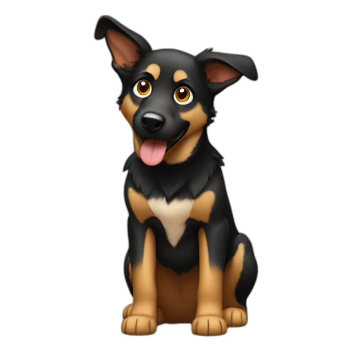 Black and fawn dog Shepherd amazement sticker