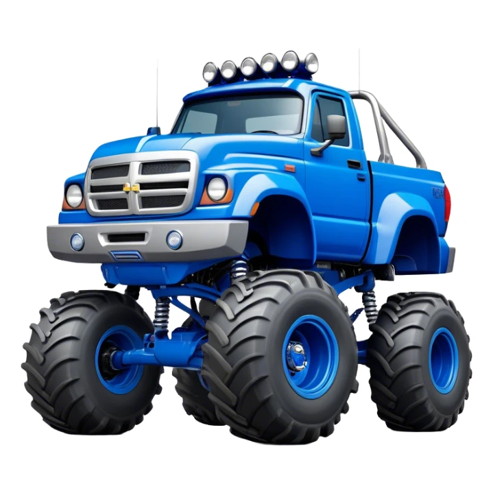 Bigfoot - Bigfoot 4x4 (Model Year: 2022) (Iconic colour: Blue) - An oversized, rugged monster truck with bold, aggressive lines painted in a striking blue. Focus on massive, rugged tires and a muscular chassis that exudes raw power and an urban legend feel. sticker