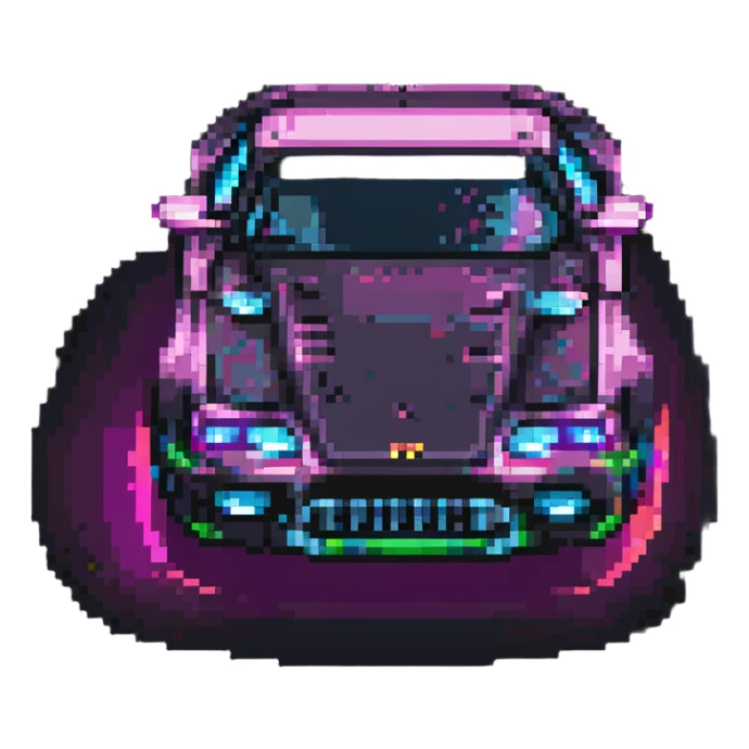super car with neon lights sticker