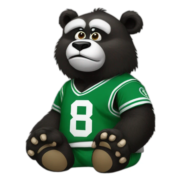kong fu panda wearing boston celtics jerssey sticker