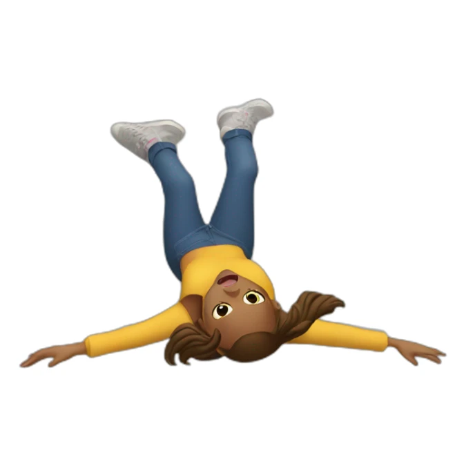 girl falling in the street sticker