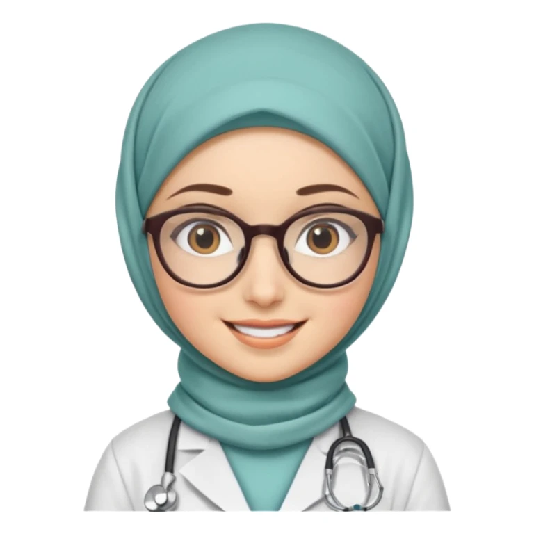 doctor girl with glasses with hijab sticker
