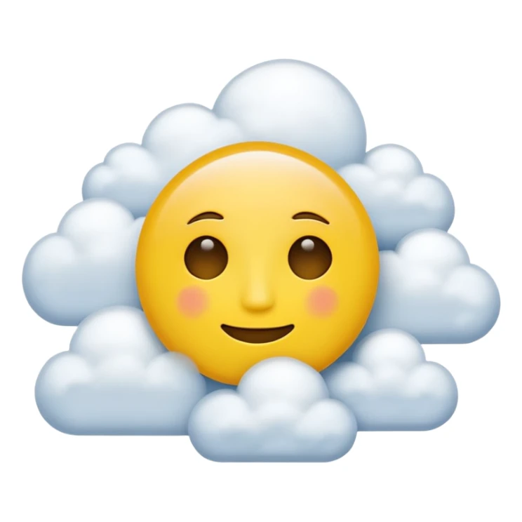 No mouth face in clouds a yellow circle sticker