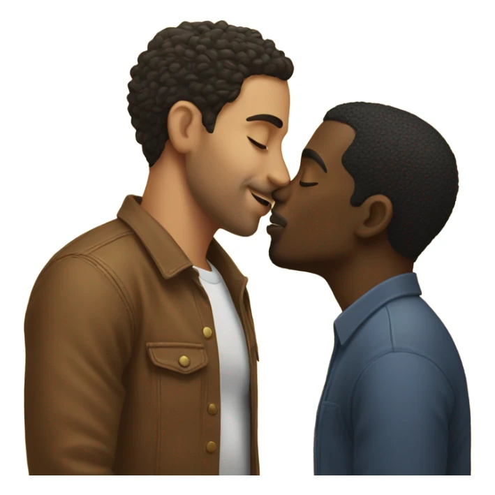 Latino guy and black guy kissing  sticker