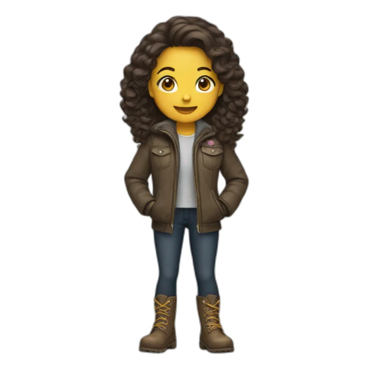 Girl wear jacket and boots sticker