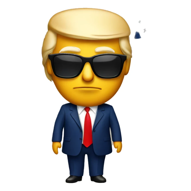 Donald trump with sunglasses with American flags in the back sticker