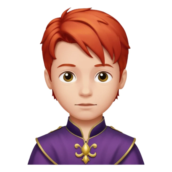 Child prince red hair sticker