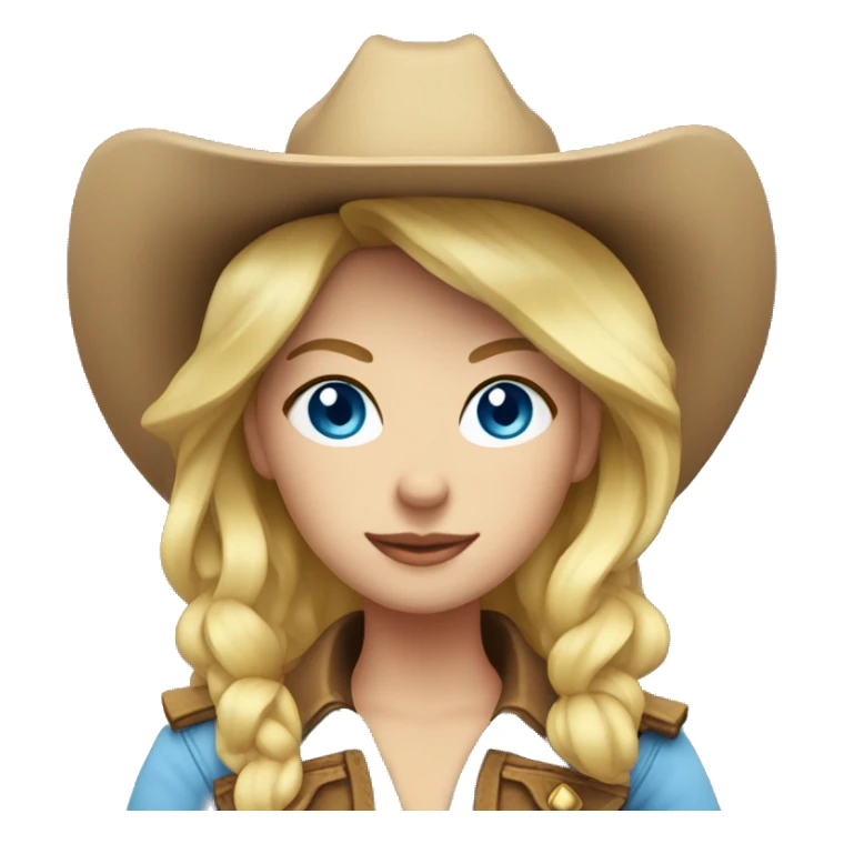 Blonde cowgirl, waist up, blue eyes sticker