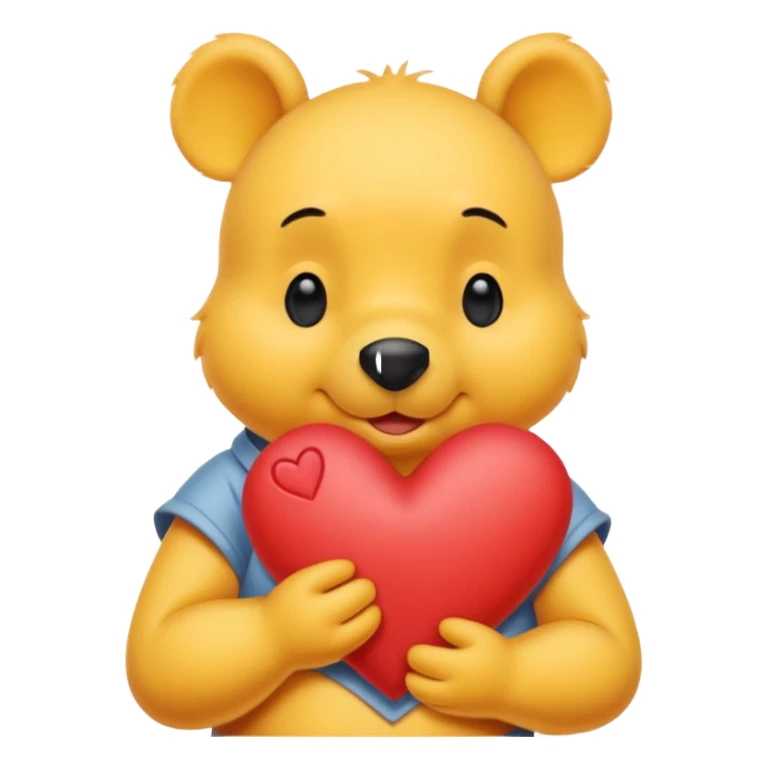 Winnie the Pooh with heart sticker