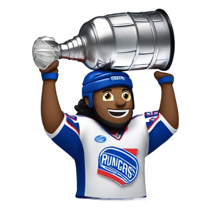 New York Rangers hockey player holding the Stanley Cup sticker