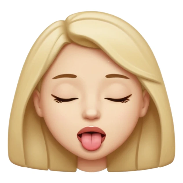 Eyes tightly closed like 😵 and tongue out like 😝 sticker