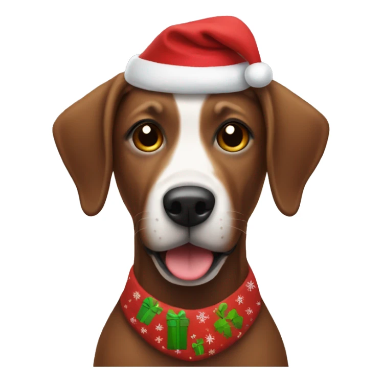 Brown dog wearing a Christmas outfit  sticker