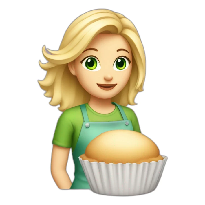 Blonde-hair-big-green-eyes-girl-baking sticker