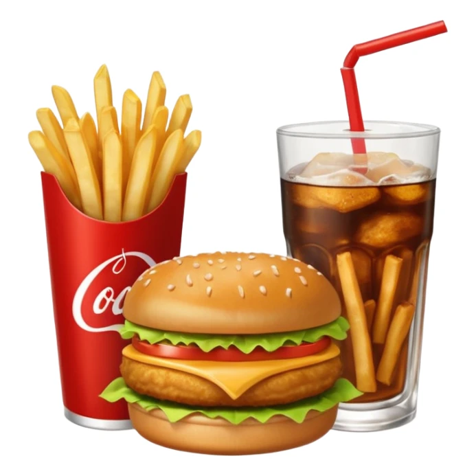 French fríes mc chicken and a coke sticker