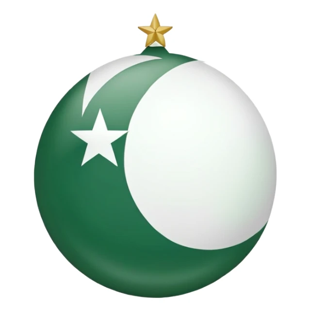 Pakistan countryball, green with white crescent and star sticker