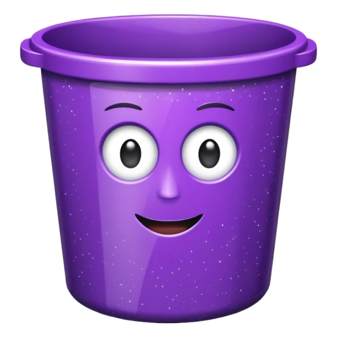 Glitter Purple and Cian  metal rubbish bin officer sticker