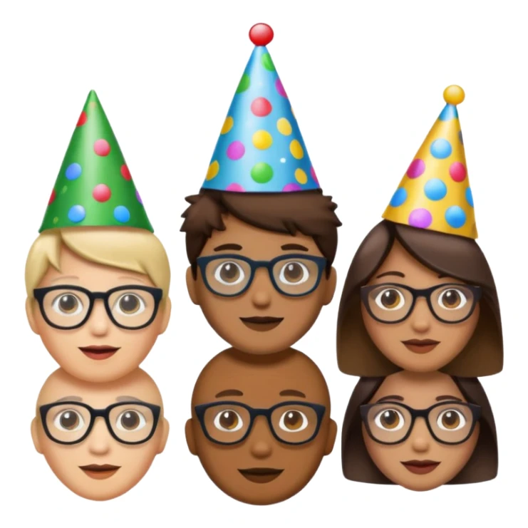 pand with party hats and opticals sticker