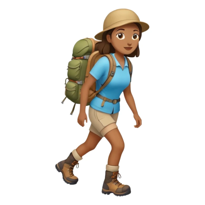 hiking woman sticker