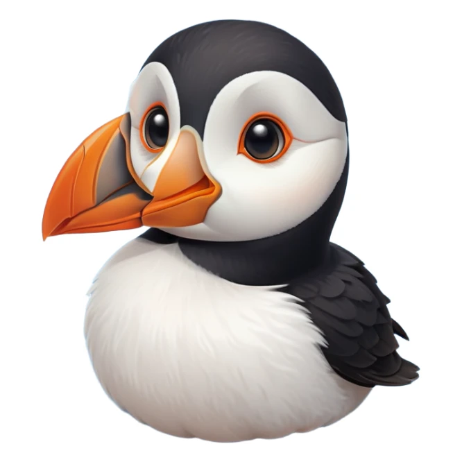puffin emoji with AI eyes sticker