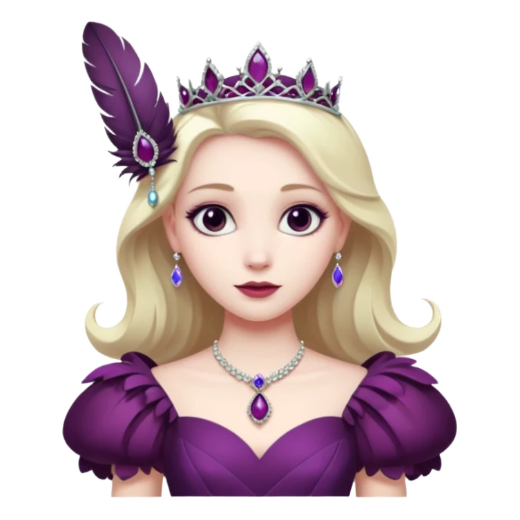  Princess – feather brooch + plum gown,Shadow Princesses. sticker