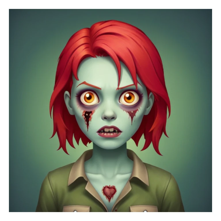 zombie fêmea de cabelo vermelho  sticker