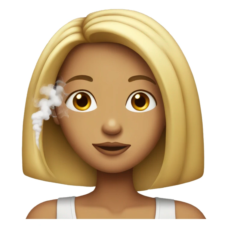 Pretty girl with long straight hair smoking sticker