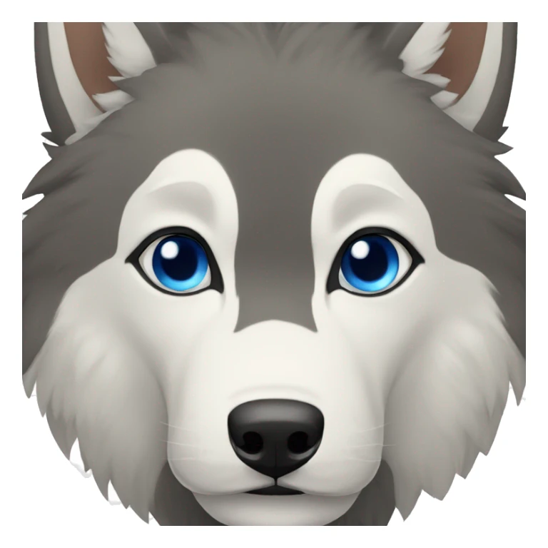 lobo siberiano de ojos azules y pelo blanco  sticker