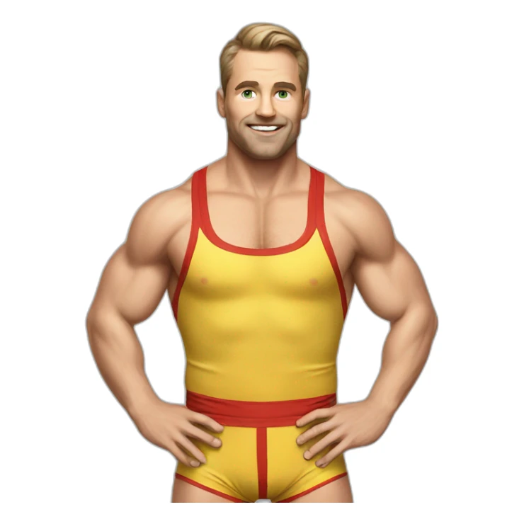 vintage colorful wrestling clothes for white men sticker