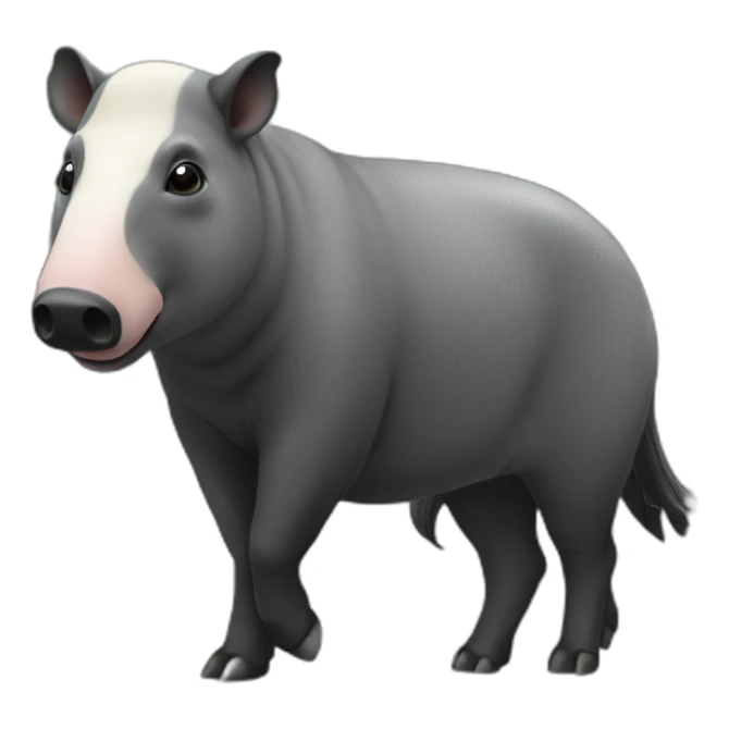 The Malayan Tapir (Tapirus indicus) in the city sticker