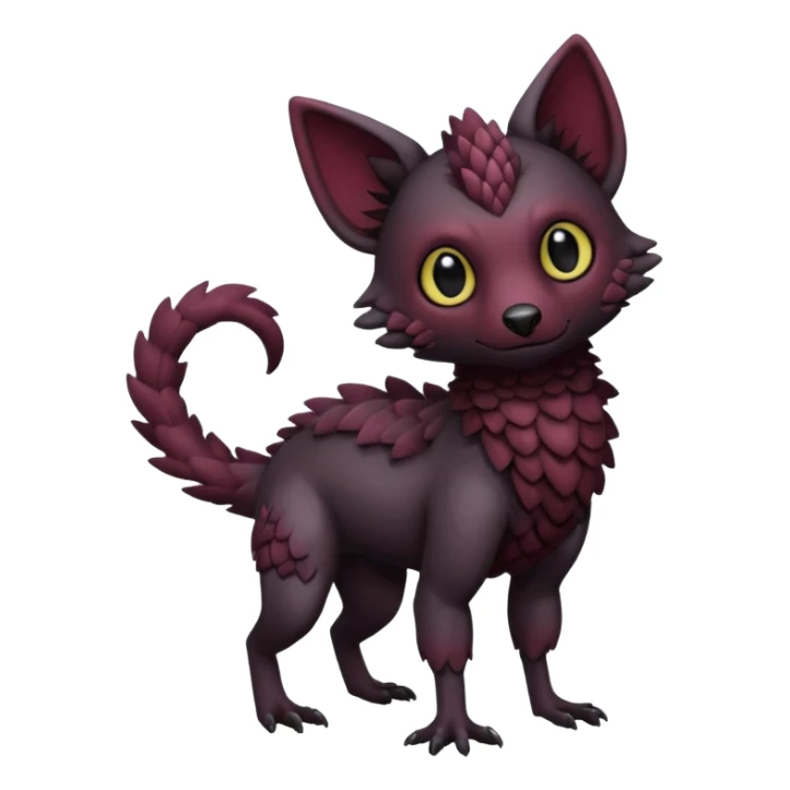 black Trico-hybrid-creature dark burgundy (full body) sticker