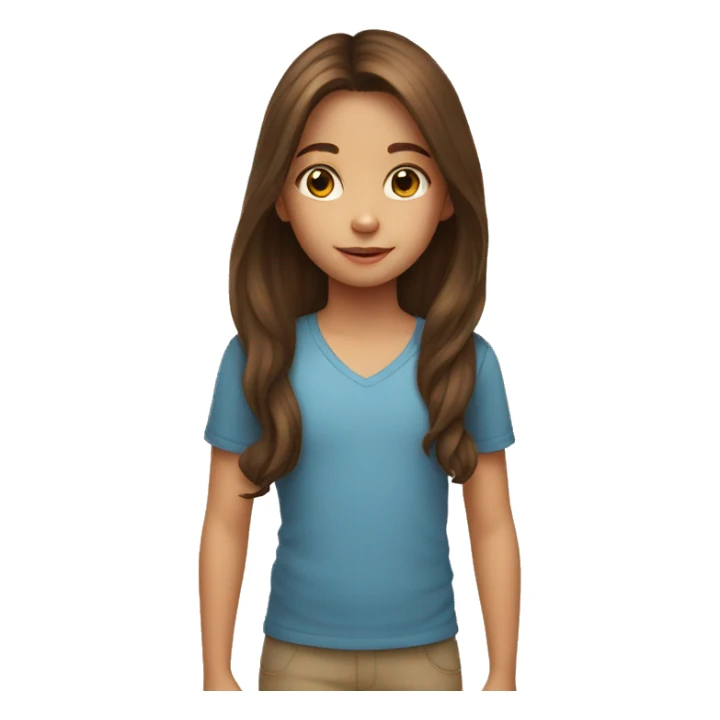 4 year old girl with long brown hair sticker