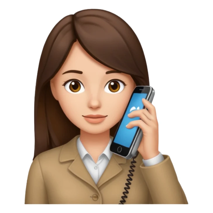 ￼ Brunette Haired Girl on the phone  sticker