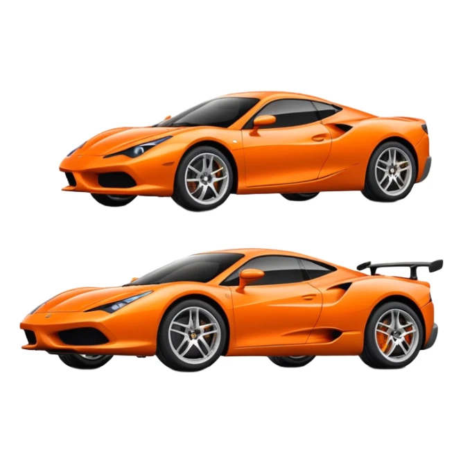 Orabge car italian car sticker