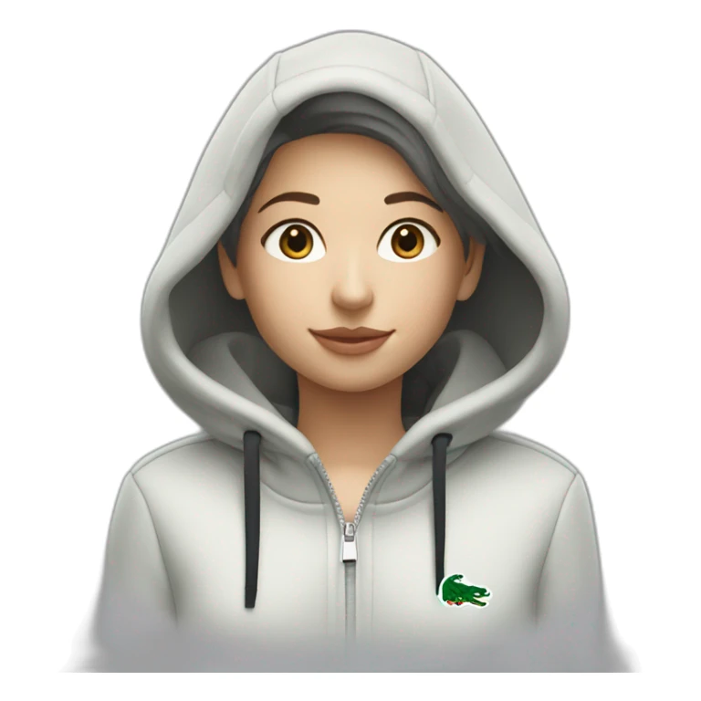 Lacoste bag girl with black lacoste hoodie sticker