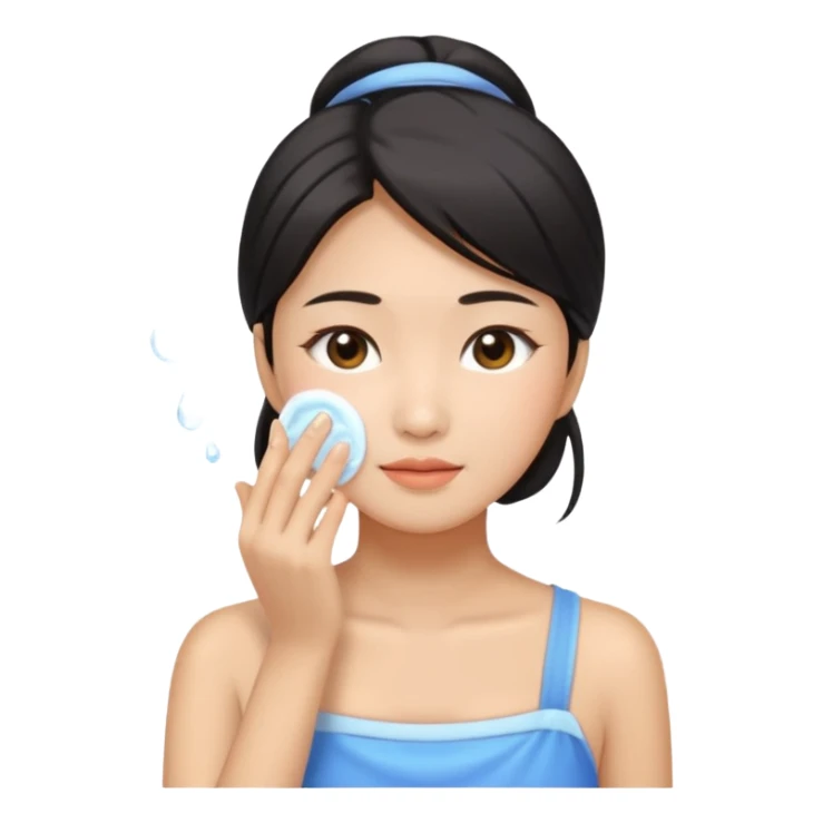 Asian Woman Washes Face sticker