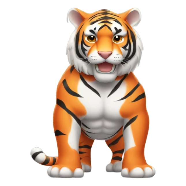 Orange tiger with white stripes instead of black sticker