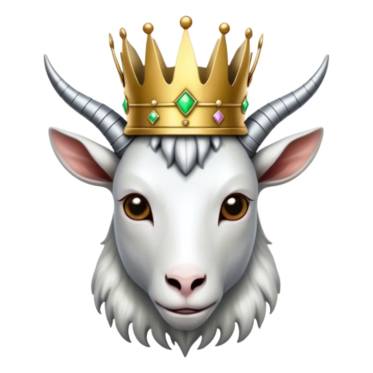 Cyborg Goat w/ a kings crown on sticker