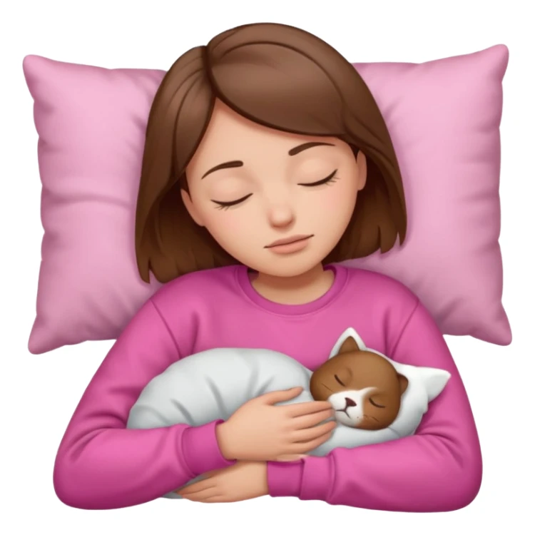 sleeping pink sweatshirt brown hair Sleeping sticker