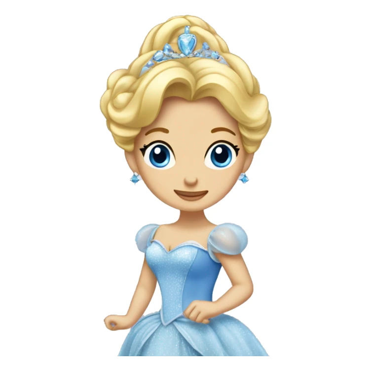 Cinderella wearing the ball gown and glass slippers sticker