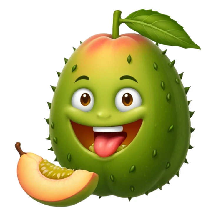 Laughing peach cooking a menacing pickle sticker