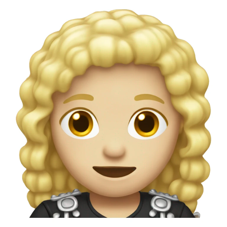 a skeletone with a blond hair sticker