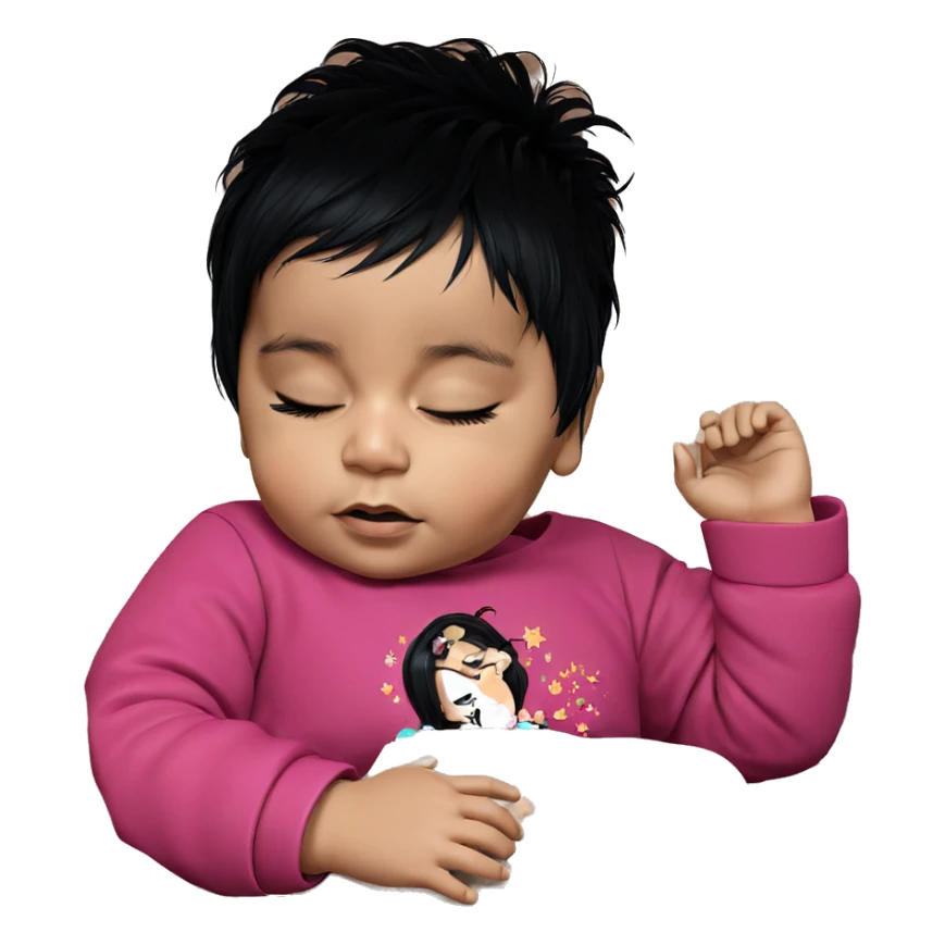 sleeping girl with black hair sticker