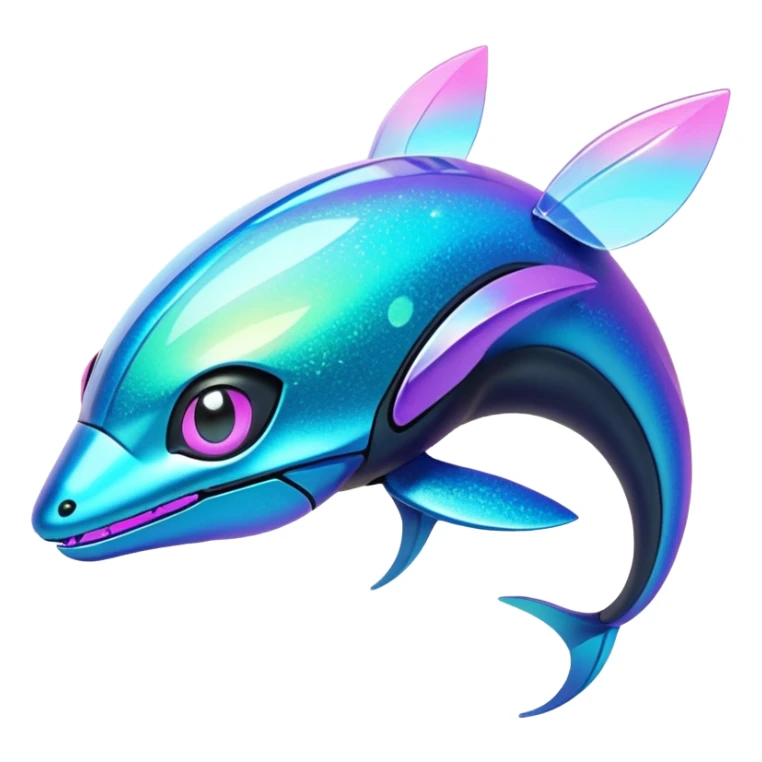  Epic legendary Shiny sparkly transparent bioluminescent luminescent vibrant bright pastel dark exotic iridescent colorful gradients futuristic modern metallic glossy glittery fantasy-cyber-Protogen-Fakémon-Pokémon-Vernid-creature sticker