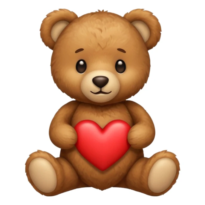 Teddy with heart on top sticker